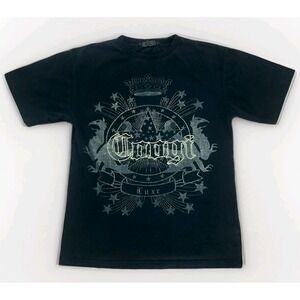 Vintage Coogi Shirt Mens Large Black Embroidered Graphic T Gold Luxe Hip Hop Y2K